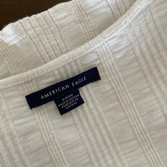 American Eagle Scoop Neck White Crop Top - Picture 2 of 4